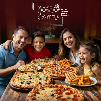Na Pizzaria Nosso Canto a satisfação é maior: E então, qual será a sua hoje?